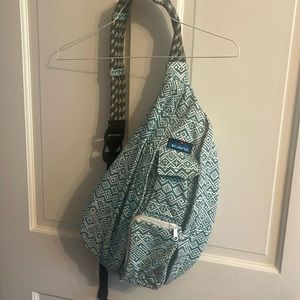 Teal and white kavu bag, full size